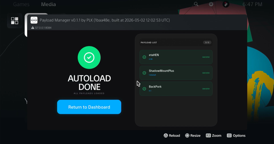 Y2JB Autoloader v0.5 for PS5 Adds New UI and Payload Manager
